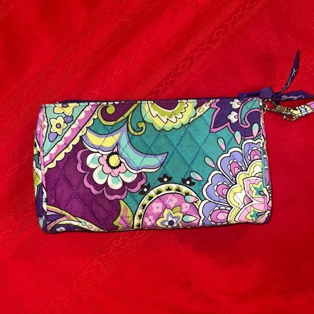Vera Bradley Wristlet Purple and Green Print
